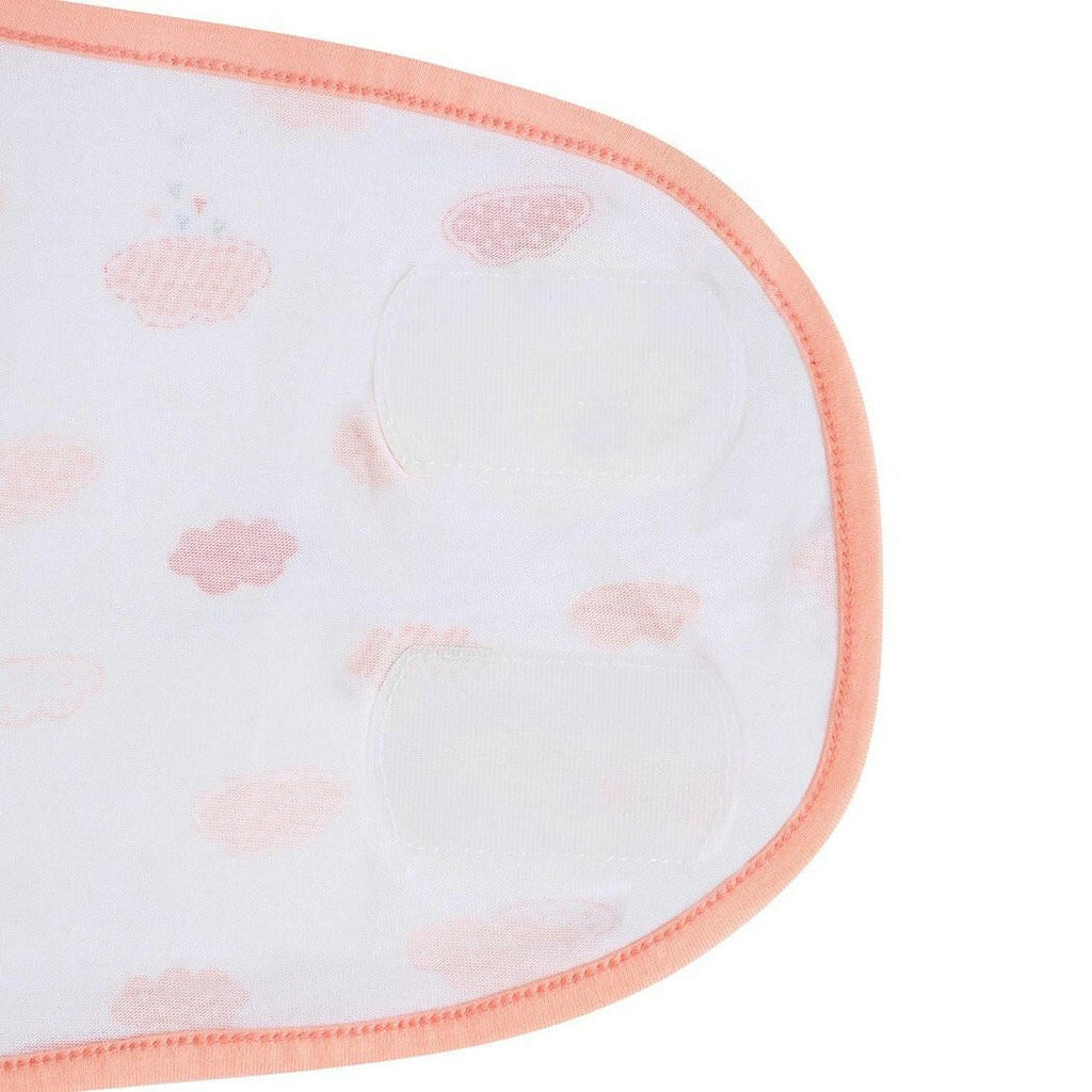 Clevamama Baby Swaddle to Sleep Wrap (Coral Clouds) Newborn Size: 0-3 Months