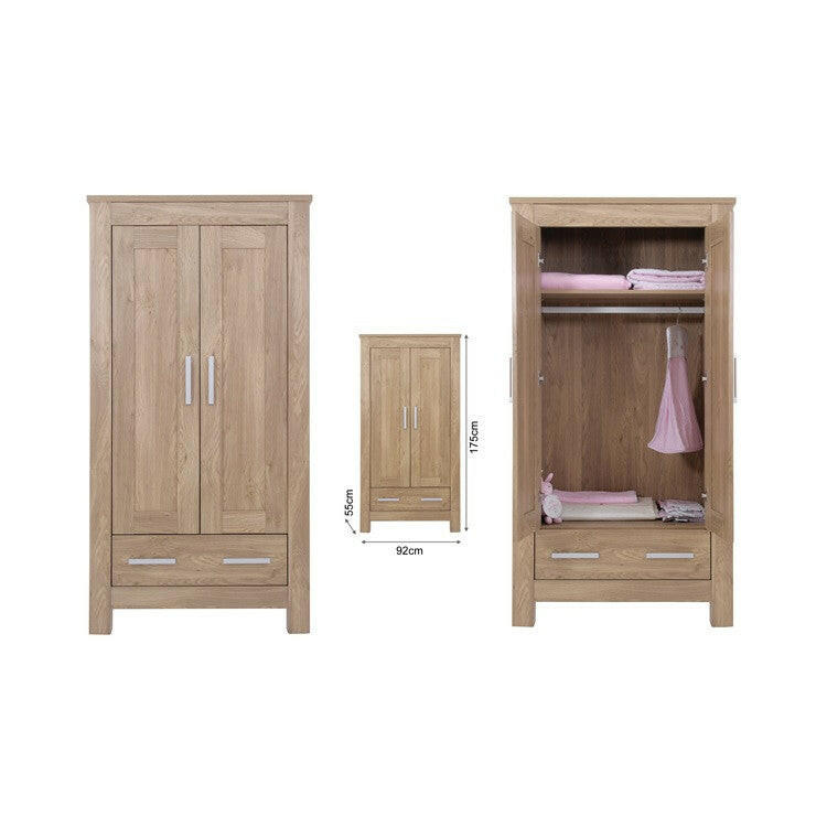 Babystyle Bordeaux Nursery Furniture Set - Oak - 3 Piece (Free Mattress)