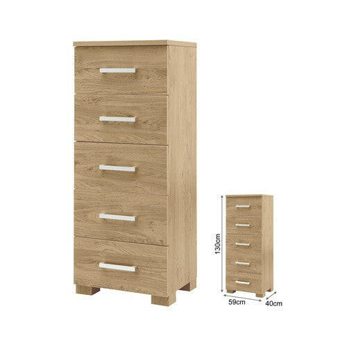 BabyStyle Bordeaux Tall Boy Drawers (Oak)