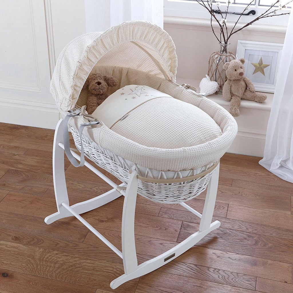 Clair de Lune Deluxe Moses Basket Rocking Stand (White)
