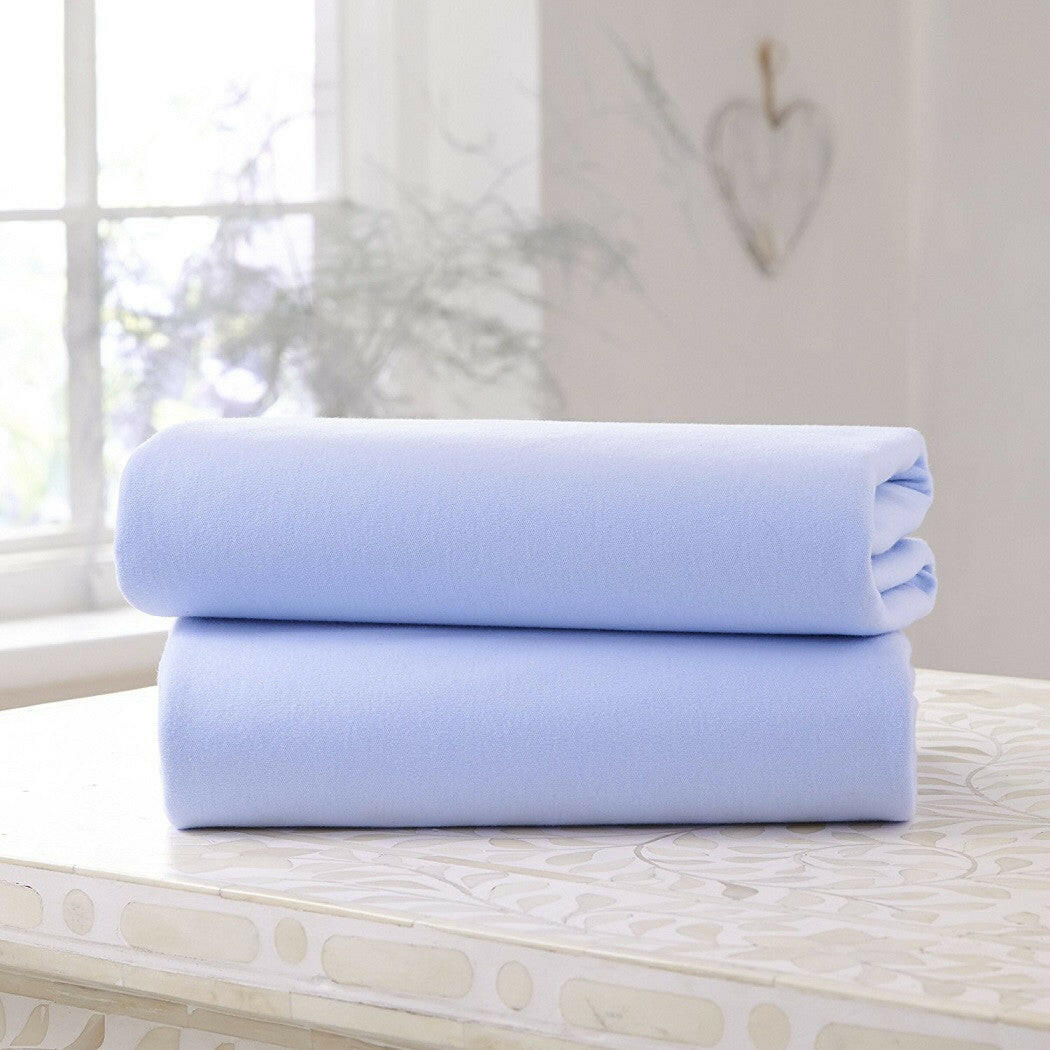 Clair De Lune Fitted Sheets for Moses Baskets - Pack of 2 (Blue)
