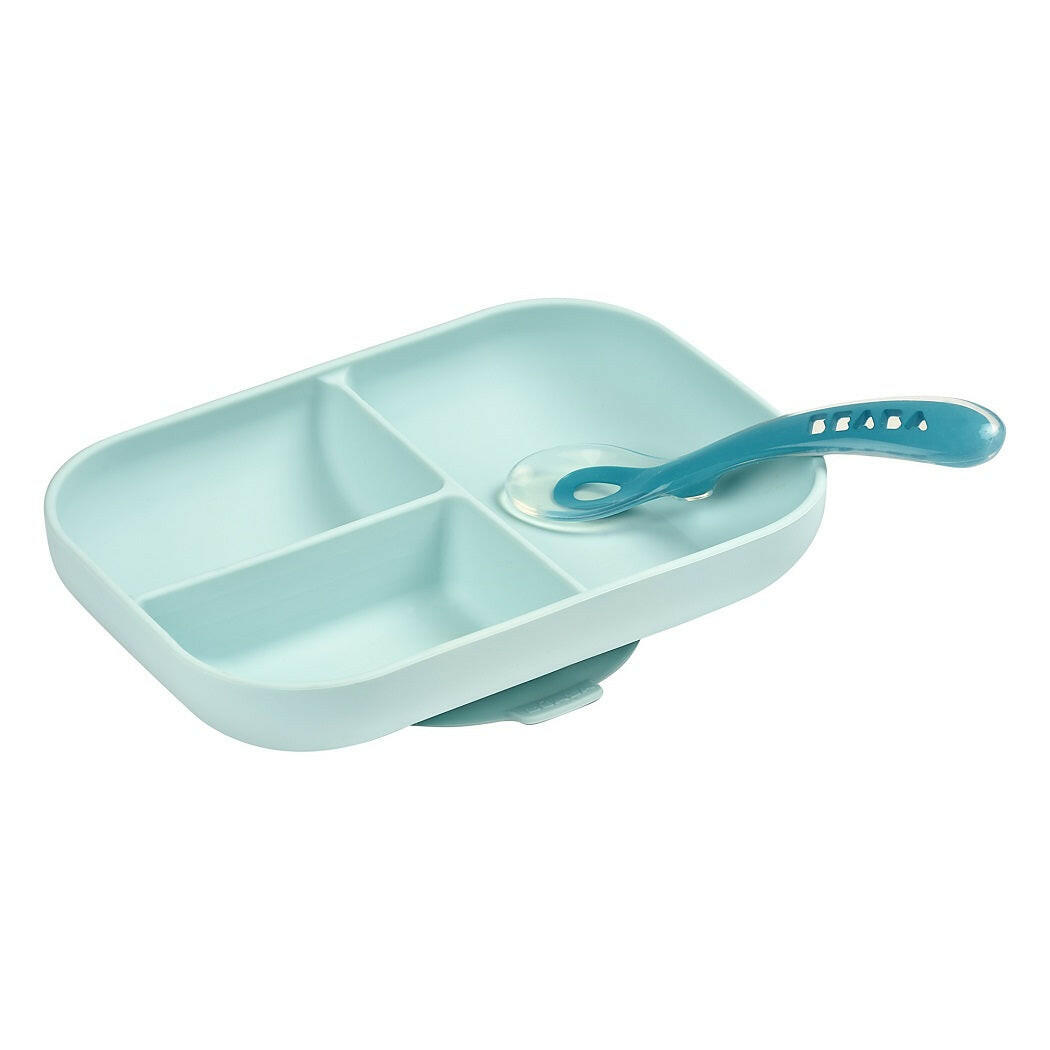 BEABA Silicone Suction Compartment Plate (Blue)
