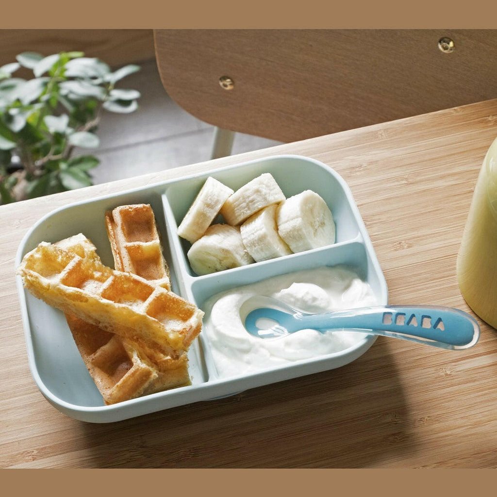 BEABA Silicone Suction Compartment Plate (Blue)