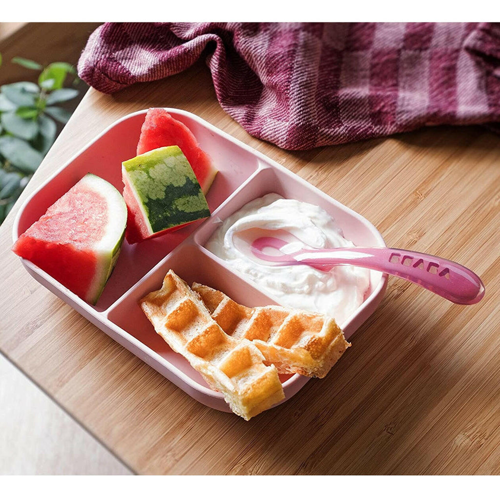 BEABA Silicone Suction Compartment Plate (Pink)