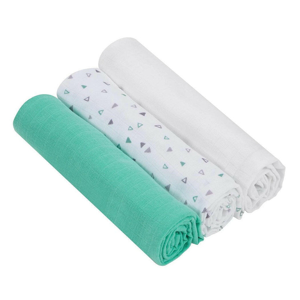 ClevaMama Muslin Cloth Set - Bamboo & Cotton (Grey/Mint)