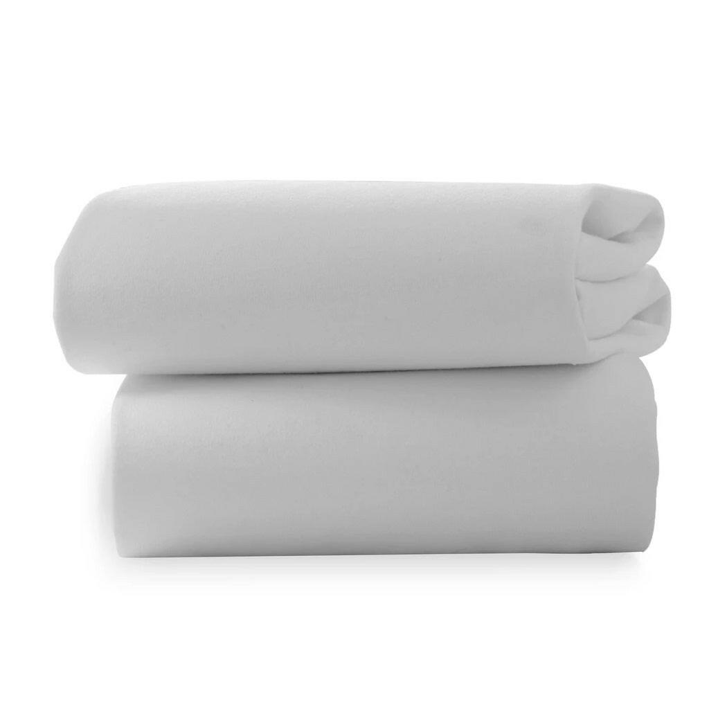 Clair De Lune Fitted Sheets for Pram/Crib Sheets - Pack of 2 (Grey) 90x40cm