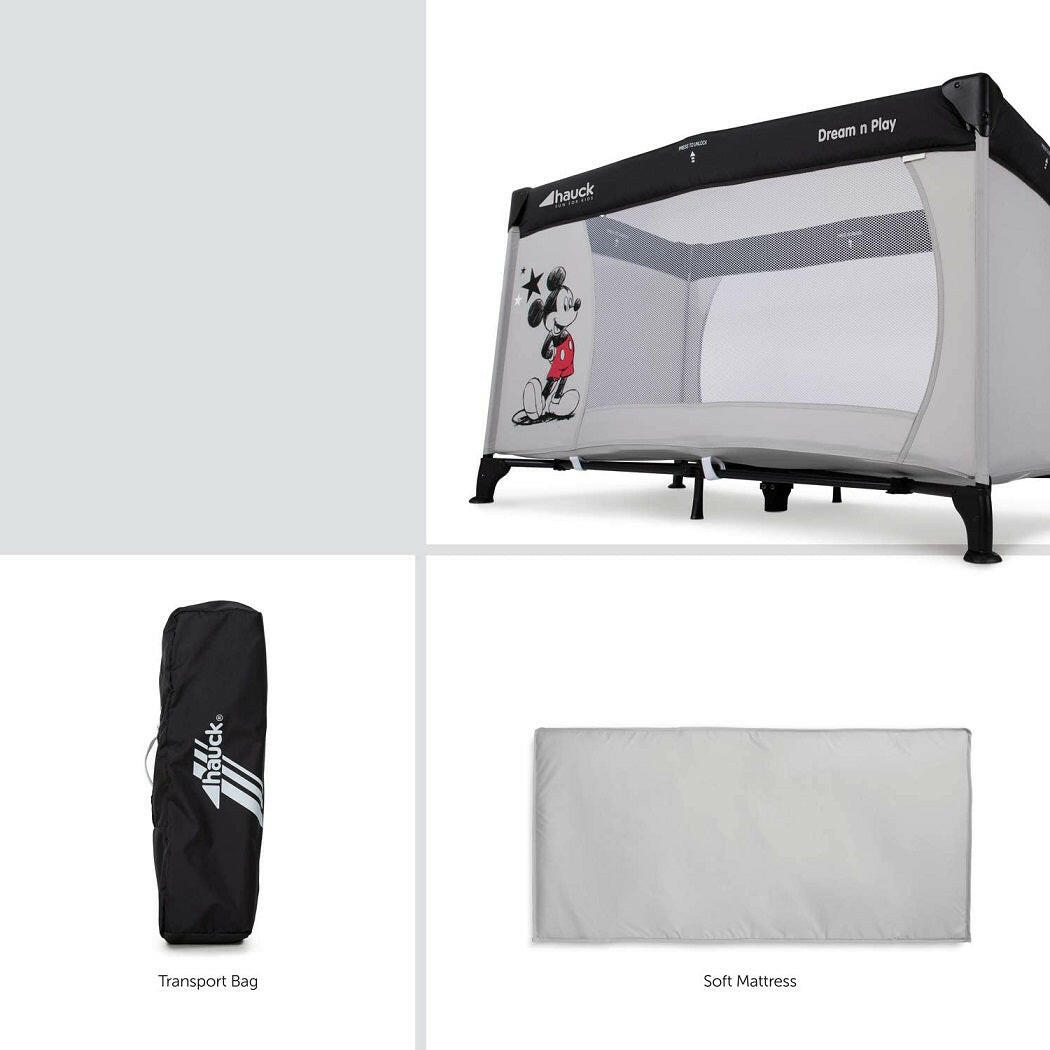 Hauck Dream n Play Travel Cot (Disney - Mickey Stars)