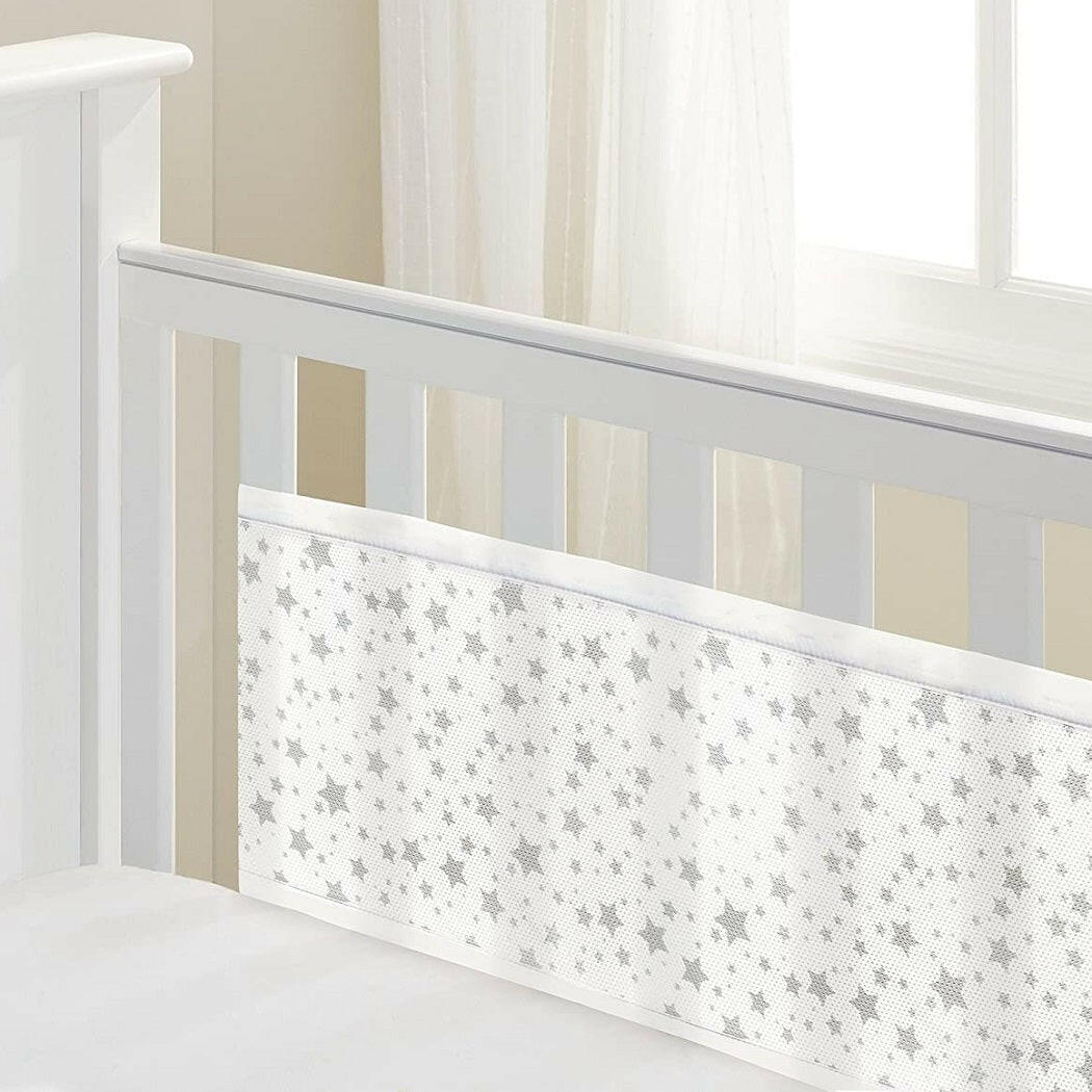BreathableBaby Cot Bed Set (Twinkle Grey)