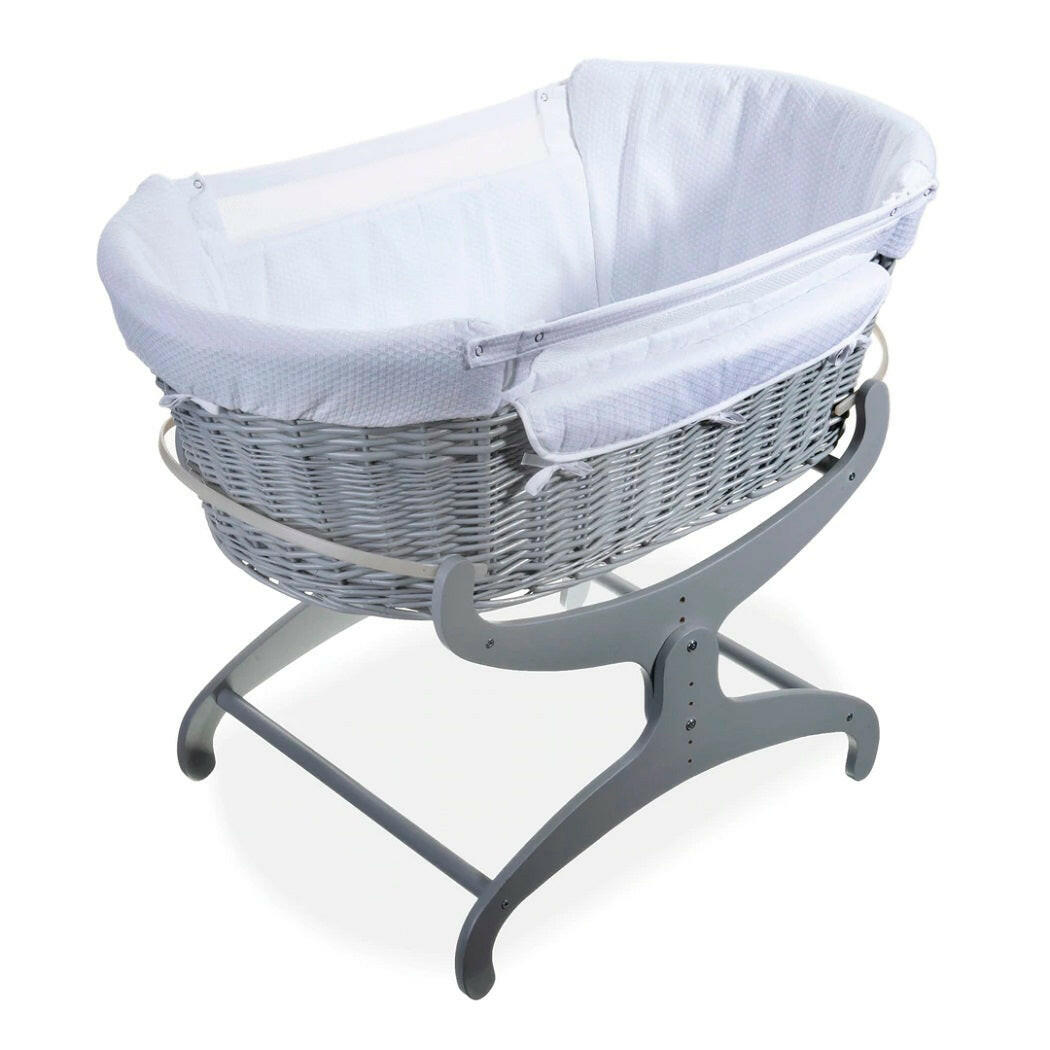 Clair De Lune Bedside Crib - Cotton Dreams (White)