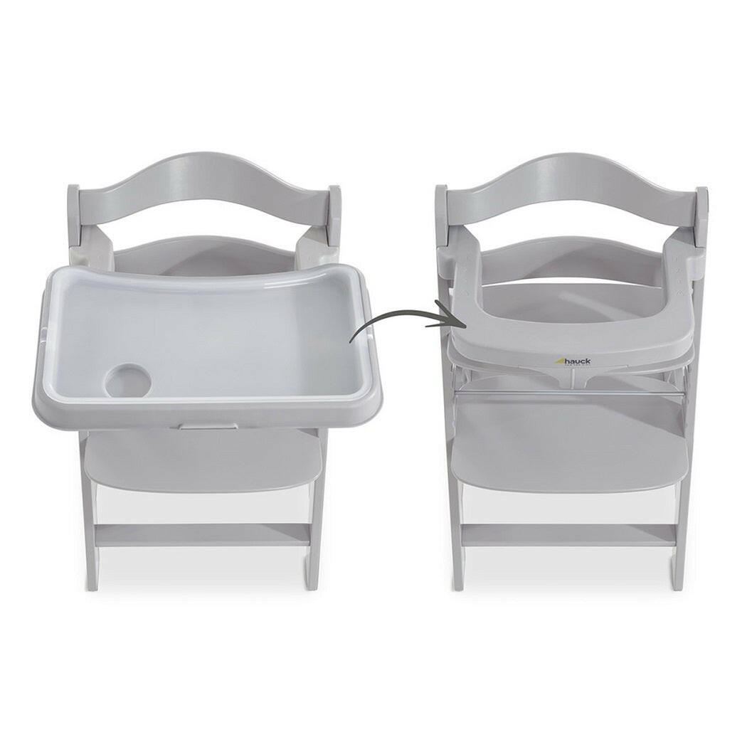 Hauck Alpha Tray - 3-in-1 Table Set for Hauck Wooden Highchairs Alpha+ & Beta+ (Grey)