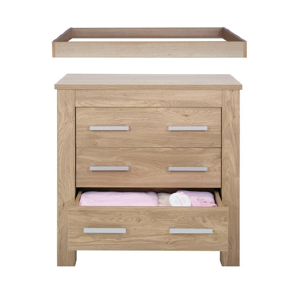 Babystyle Bordeaux Nursery Furniture Set - Oak - 3 Piece (Free Mattress)