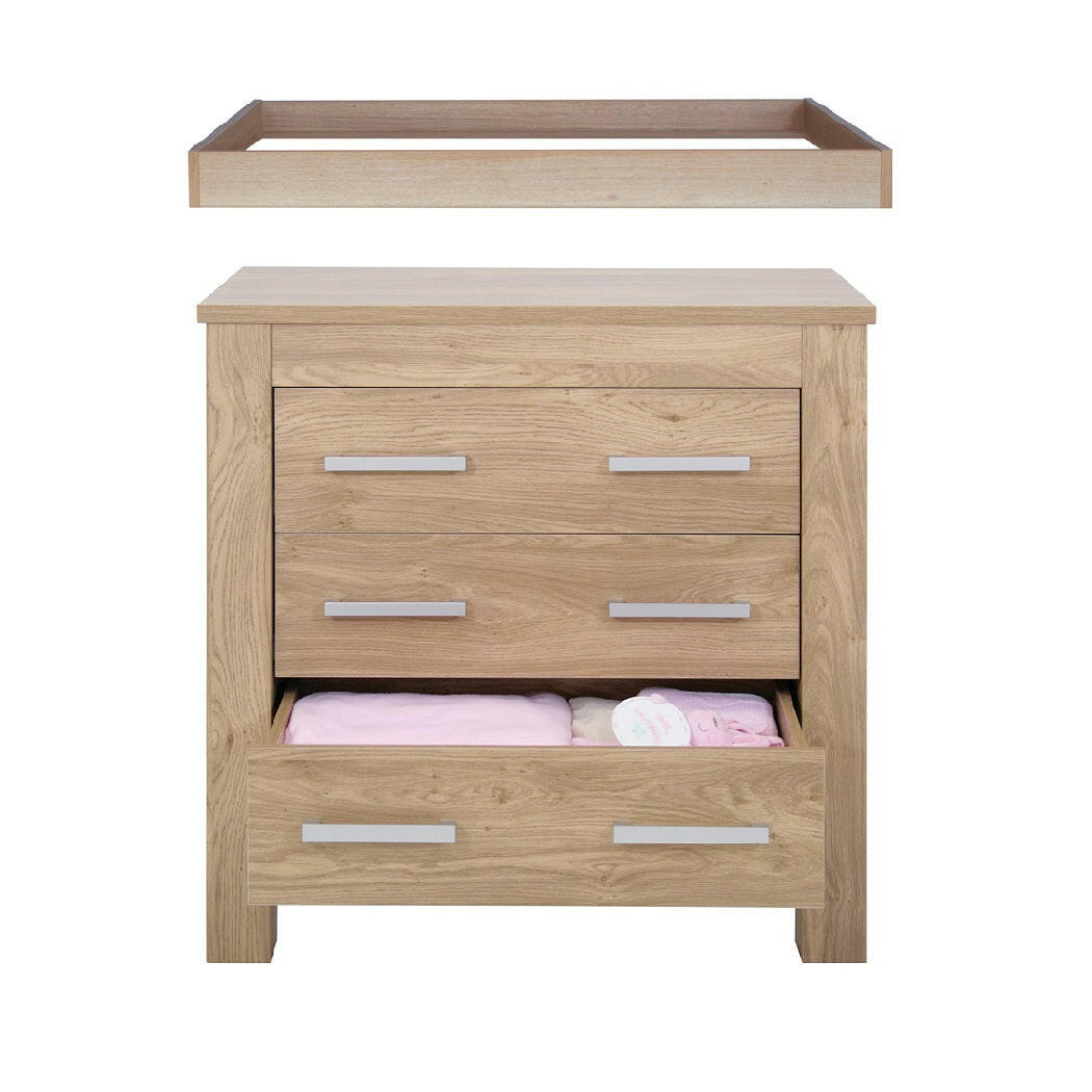 Babystyle Bordeaux Nursery Furniture Set - Oak - 3 Piece (Free Mattress)