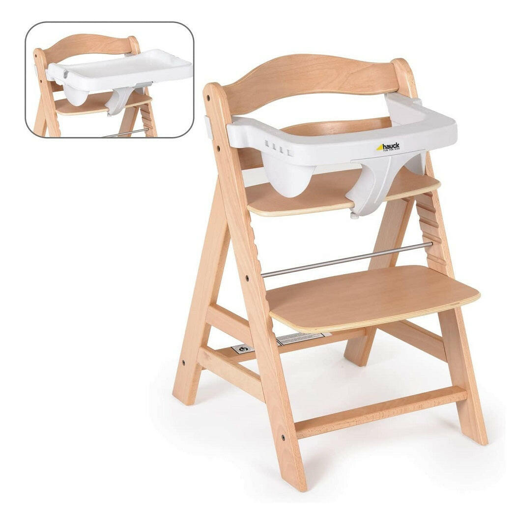 Hauck Alpha Tray - 3-in-1 Table Set for Hauck Wooden Highchairs Alpha+ & Beta+ (White)