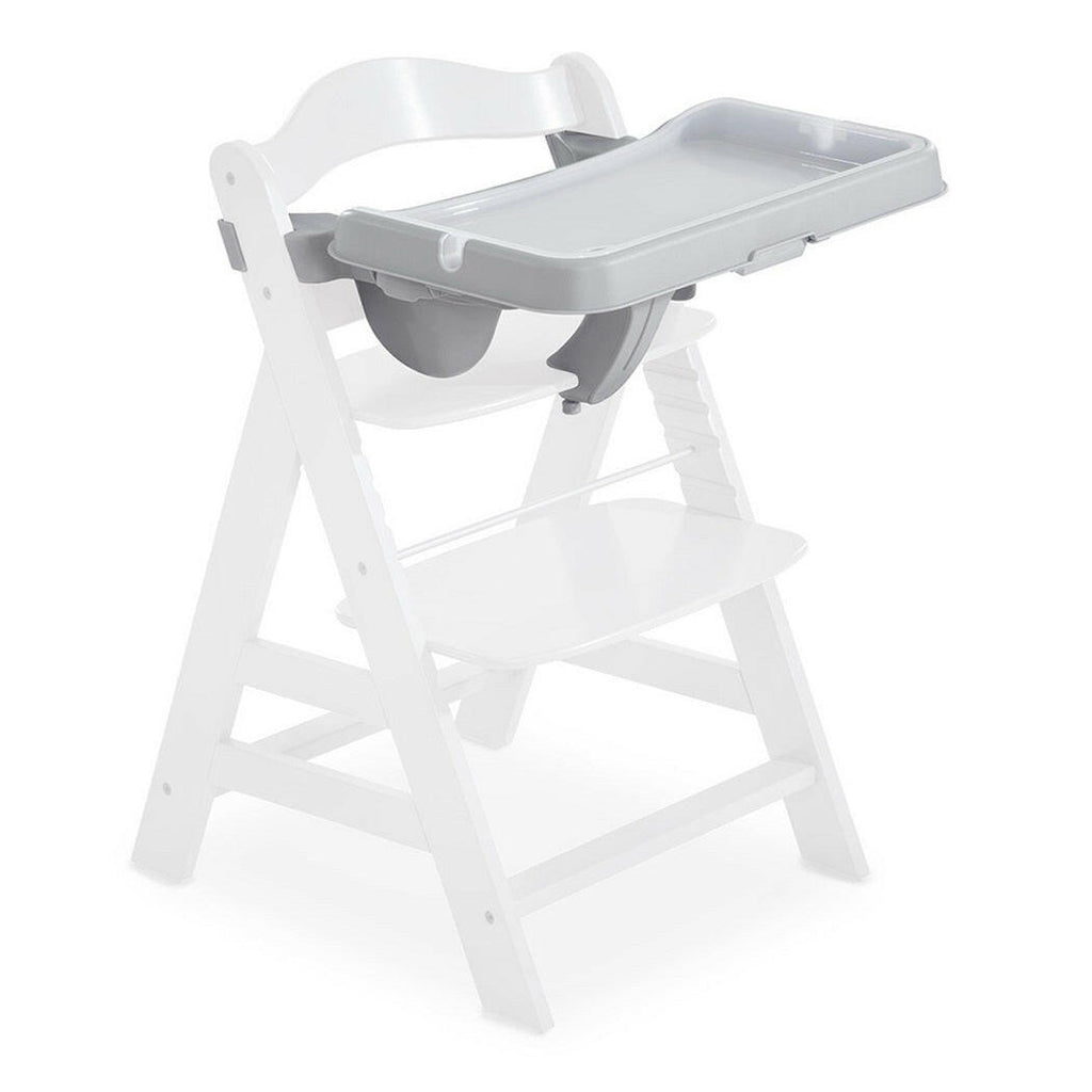 Hauck Alpha Tray - 3-in-1 Table Set for Hauck Wooden Highchairs Alpha+ & Beta+ (Grey)