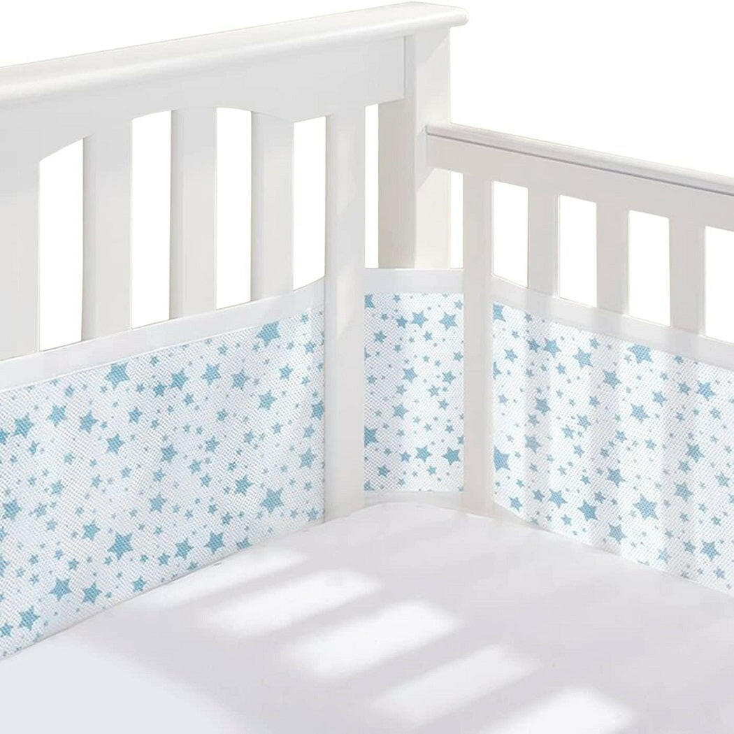 BreathableBaby Mesh Liner - 4 Sided (Twinkle Stars Blue)