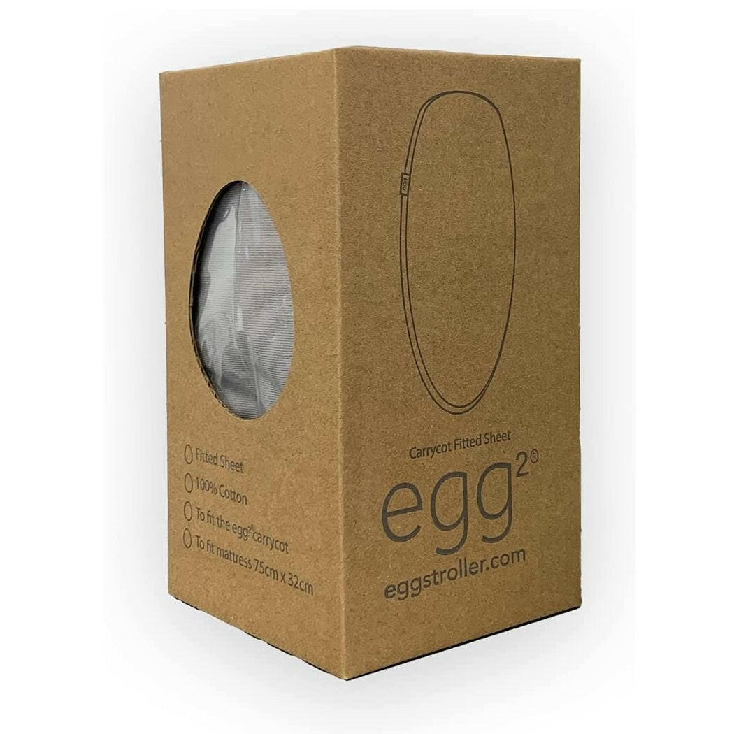 egg Carrycot Fitted Sheets - Pack of 2 (Ivory Grey)