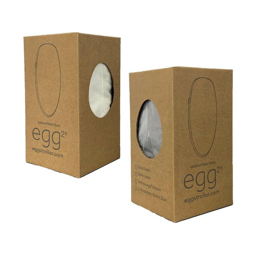 egg Carrycot Fitted Sheets - Pack of 2 (Ivory Grey)