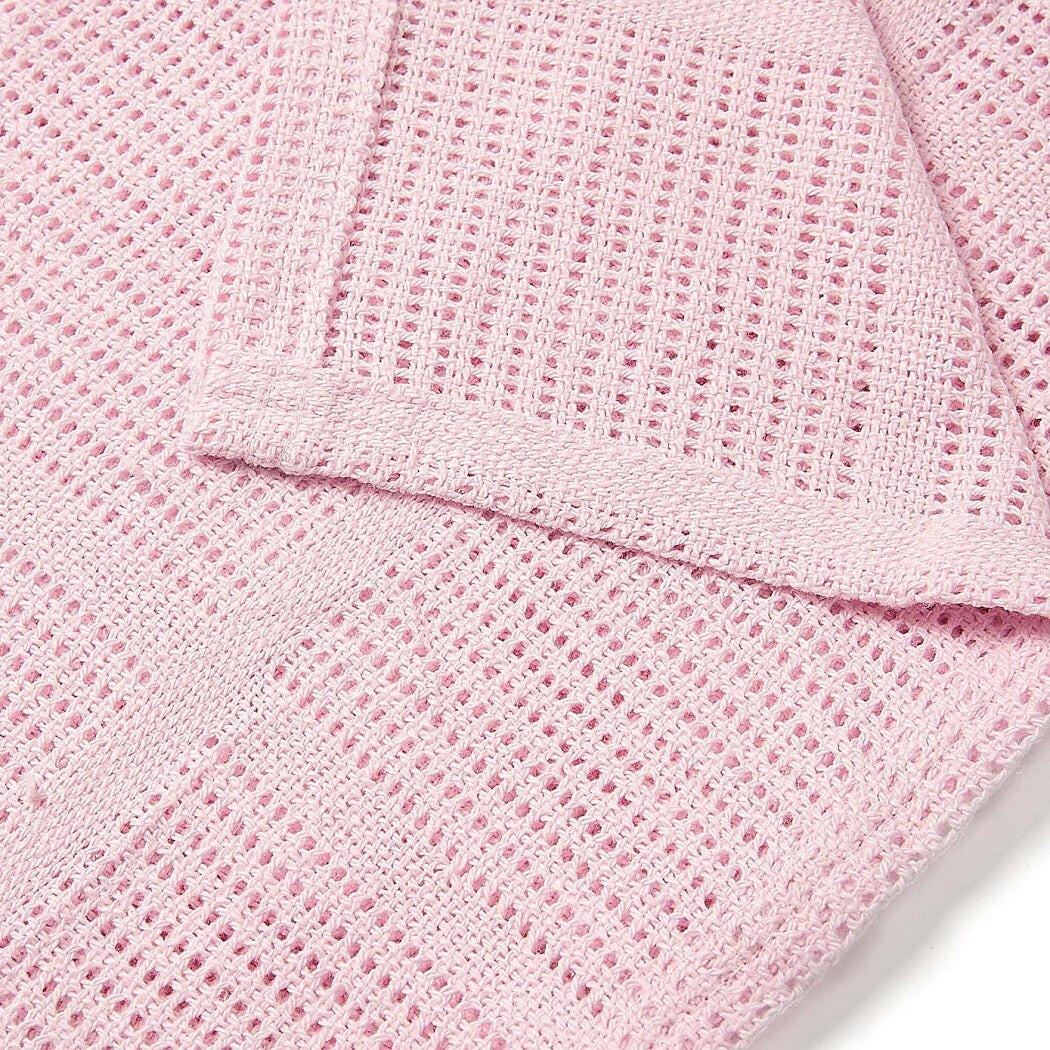 Clair de Lune Cellular Pram Blanket - Pink