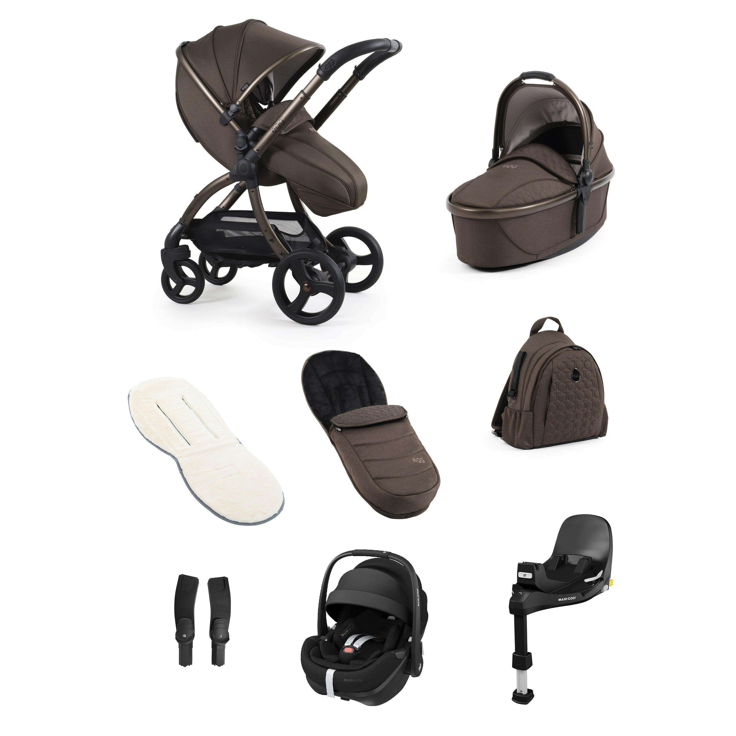 egg3 Chocolate Velvet - Luxury Bundle with Maxi-Cosi Pebble 360 Pro²