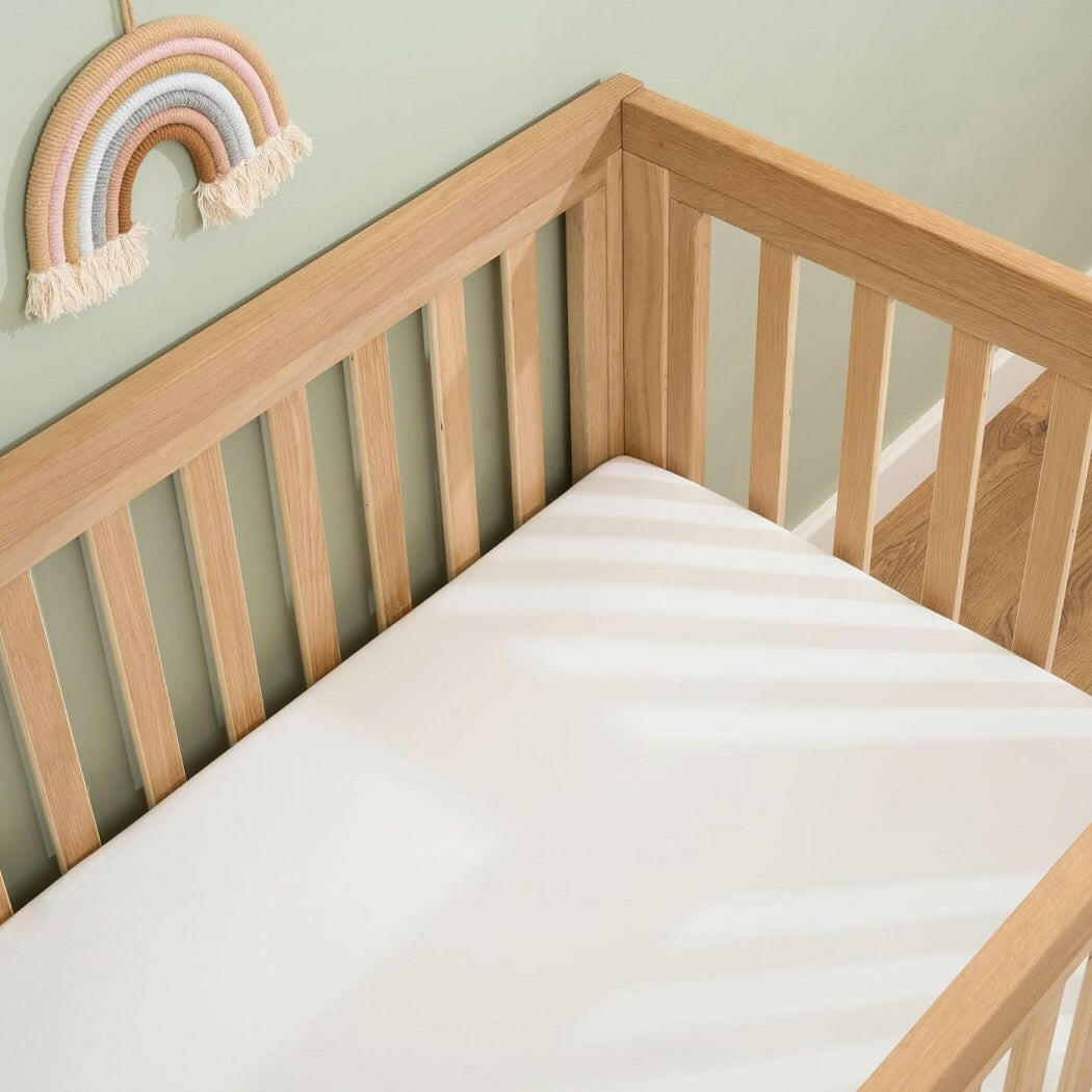 Clair De Lune Fitted Cot Bed Sheets (Pack of 2) - White