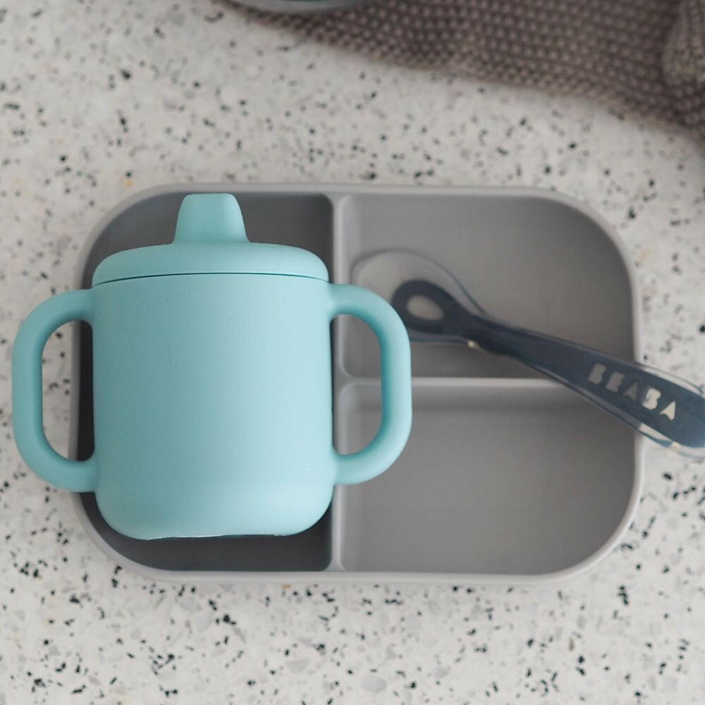 BEABA Silicone Meal Set - 3 Piece (Blue)
