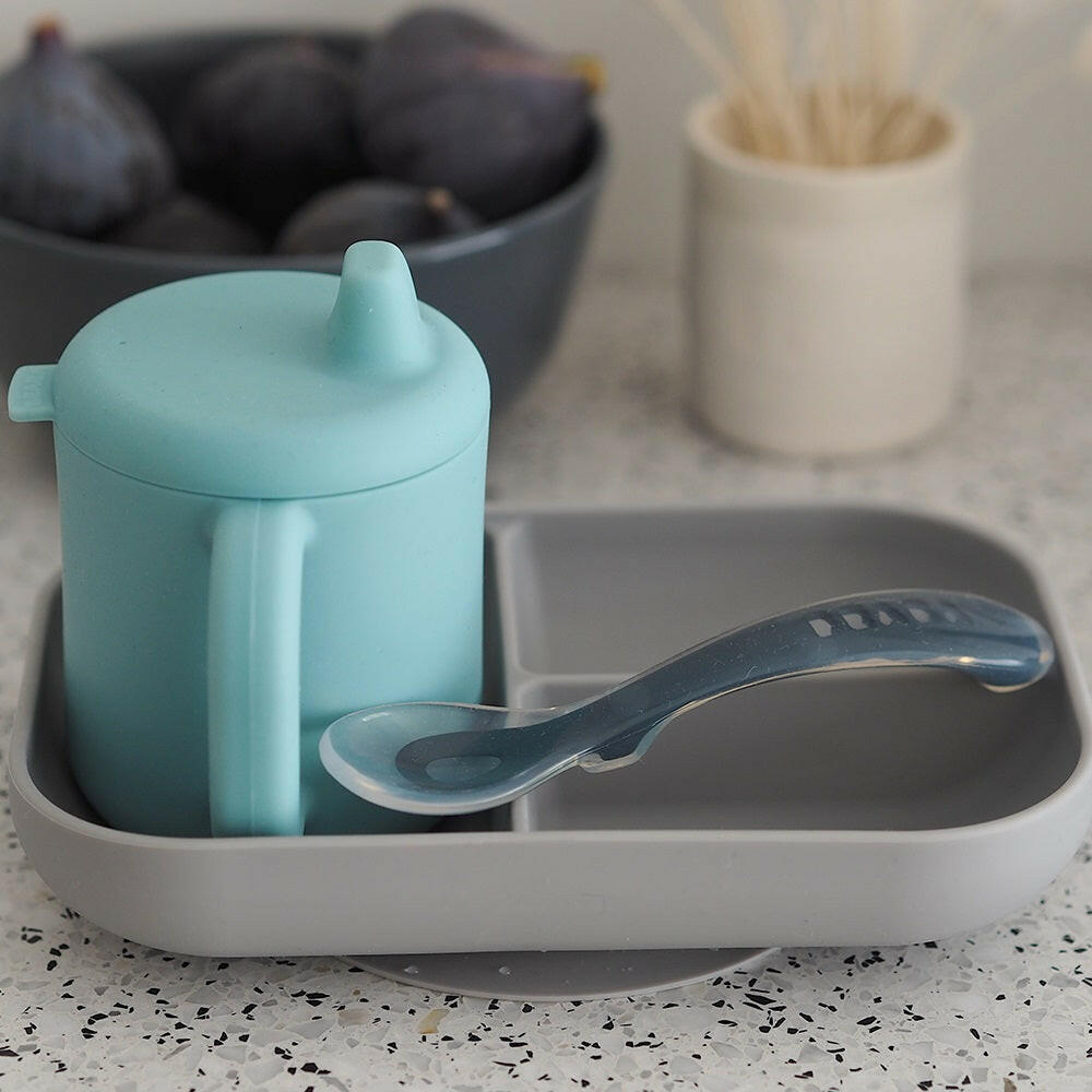 BEABA Silicone Meal Set - 3 Piece (Blue)