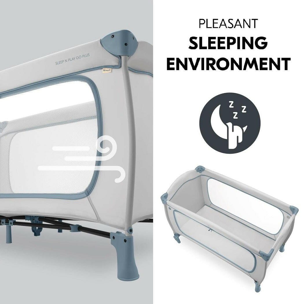 Hauck Sleep'n'Play Go Plus Dusty Blue Travel Cot/Playpen