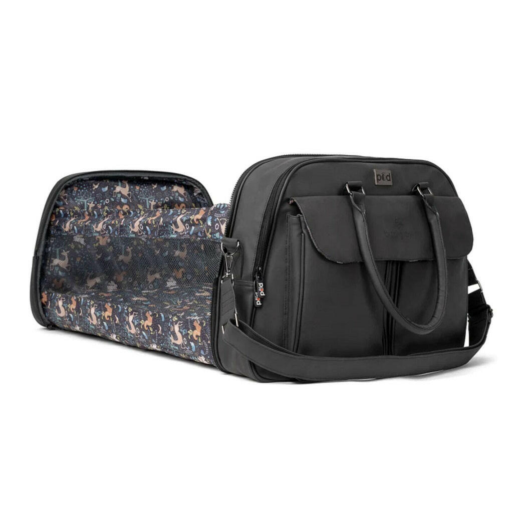 Bizzi Growin Baby Travel Crib Changing Bag - POD® (Vegan Leather - Anthracite Black)