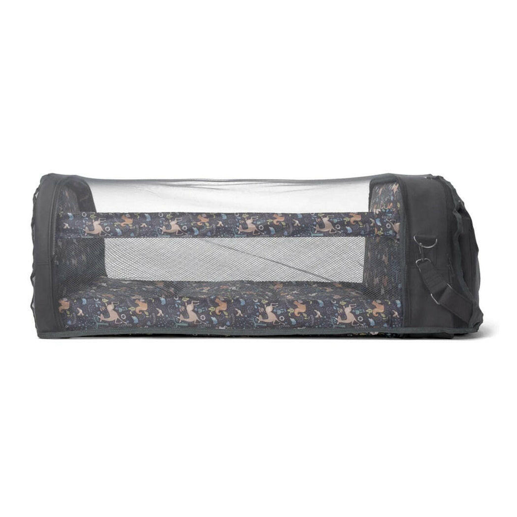 Bizzi Growin Baby Travel Crib Changing Bag - POD® (Vegan Leather - Anthracite Black)