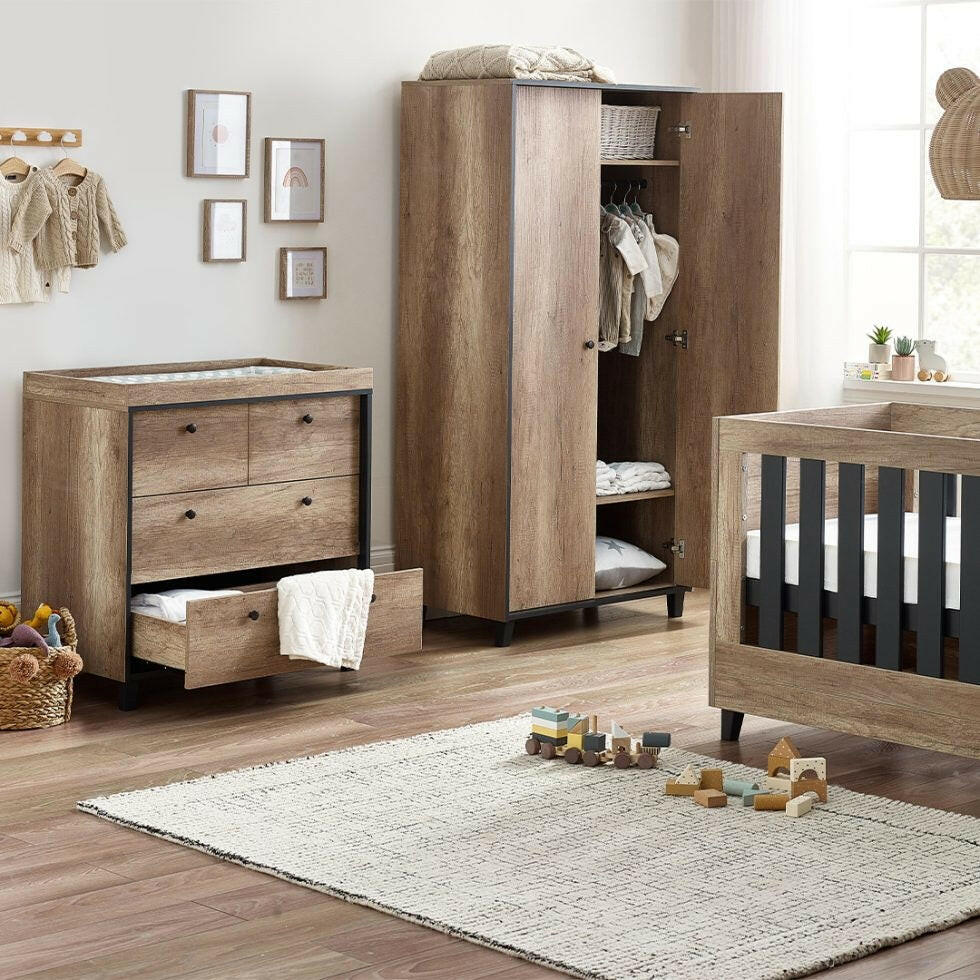 Babystyle MONTANA Nursery Furniture Set - 3 Piece (FREE Mattress)
